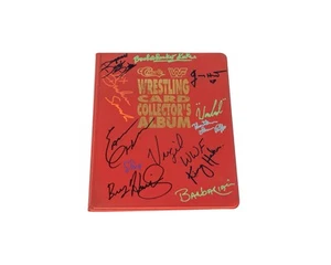 Original WWF MULTI-SIGNED X15 1990 Red Classic Wrestling Card Collectors Album - Picture 1 of 6