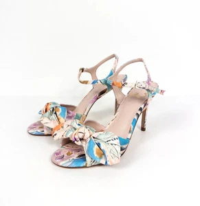 Ted Baker Nestar Stiletto Art Print Bow Multicolour Heeled Sandals UK 6 EU 39 - Picture 1 of 8