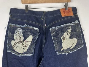 RMC Red Monkey Jeans Shorts Herren 38 blau bestickt Y2K Baggy Vintage Anime 00s - Bild 1 von 13