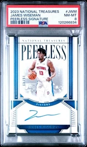 JAMES WISEMAN AUTO PSA 8 2023-24 NATIONAL TREASURES PEERLESS /49 Pop 1 TOP POP - Picture 1 of 2