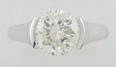 Anillo de compromiso solitario de diamantes redondo de 1,57 quilates de oro blanco de 18 k RTL $19 k Foto 1 de 4