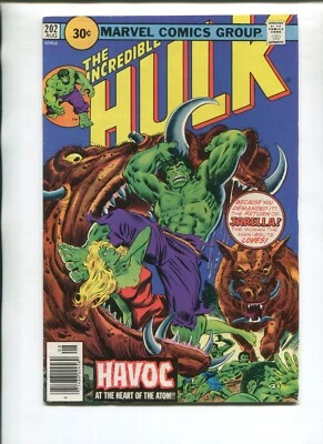 INCREDIBLE HULK 202 F/VF 30 CENT VARIANT V1 MARVEL 1976! JARELLA RETURNS! 340!!! - Image 1 of 2