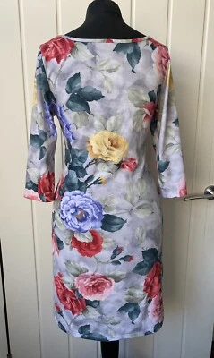 Primark Stretch Bodycon Mini Short Dress Multicoloured Size 10 Floral Flowers - Image 1 of 4