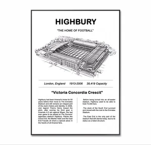 Póster de fútbol americano Arsenal, póster de Arsenal Highbury, Arsenal Highbury Ground, a4 - Imagen 1 de 5