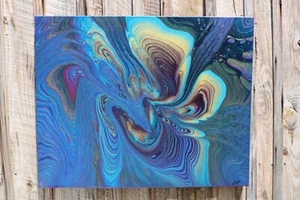 Original Art For Sale by Artist-Acrylic Wrecked Ring Pour-24" x 30"-Varnished - Imagen 1 de 11