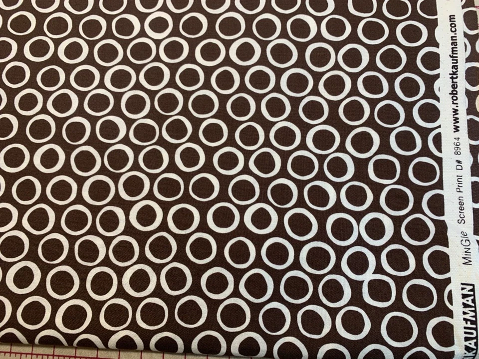 1950s Repro Cotton Fabric MINGLE Retro Geometric Circles MONALUNA KAUFMAN FQ - Image 1 of 1