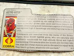 Tarjeta de archivo Hasbro GI Joe Wet-Suit Seal 1992 - Imagen 1 de 1