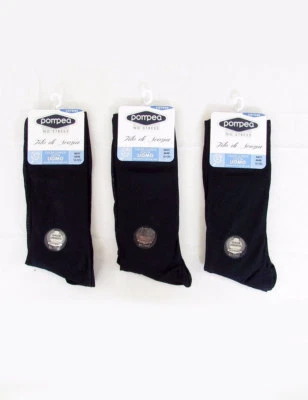 6 PAIA CALZA UOMO POMPEA LUNGO COTONE 100% COTONE MAGLIA LISCIA NO STRESS