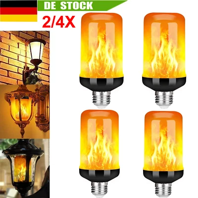 2x E27 LED Flammen Licht Fackel Feuer Lampe Effekt Glühbirne Flacker Birne Deko - Bild 1 von 4