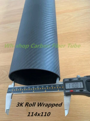1pc 3k Carbon Fiber Tube ID 110mm x OD 114mm x L500mm Roll Wrapped Pipe/Shaft - Image 1 of 4