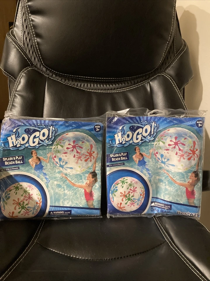 6 Inflatable 20" DESIGNER Beach Balls Bestway H2o Go Pool Party Ages 2