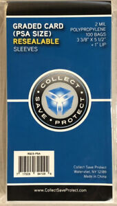 CSP Perfect Fit PSA Graded Card Bags Resealable Sleeves 1 Pack of 100