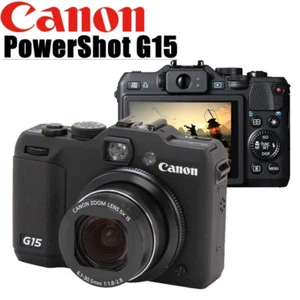 Canon Powershot G15 12.1 MP Digital Camera 5X Wide-Angle Popular Colors Black - Picture 1 of 6