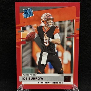 2020 Donruss Joe Burrow Rated Rookie Red Press Proof SP #301