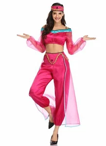 3 PIECE BELLY DANCER BOLLYWOOD JASMINE GENIE ARABIAN PRINCESS COSTUME SIZE 10 - Picture 1 of 3