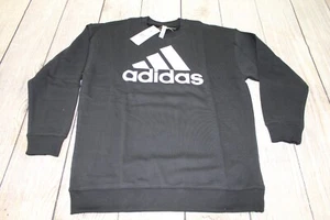 NWT Adidas Essentials Big Logo Oversized Black Crewneck Sweatshirt Women's Small - Picture 1 of 4
