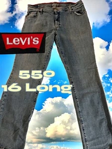 Levi's 550 Relaxed Bootcut Jeans Women's 16 Long Tall Light Stretch Denim New - Picture 1 of 10
