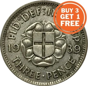 SILVER THREEPENCE GEORGE VI COIN CHOICE OF YEAR 1937 TO 1944 - Picture 1 of 1