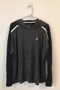 Under Armour Training Hoodie Womens Plus 1X UA Tech Anti Odor Gray Black - Picture 1 of 5