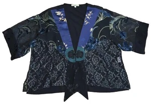 Spencer Alexis Kimono Jacket Womens Large Asian Floral Sheer Lace Artsy Topper - Picture 1 of 21