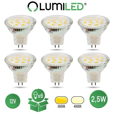 LUMILED 6x MR11 LED Leuchtmittel GU5.3 12V 2,5W Warmweiß Neutralweiß SMD Licht - Bild 1 von 4