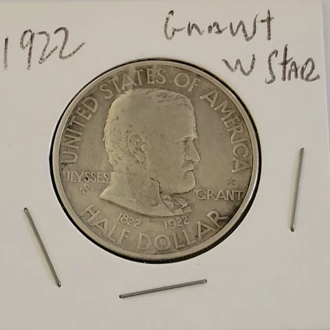 1922 GRANT WITH STAR! Commemorative Silver Half Dollar *KEY COIN* Cover