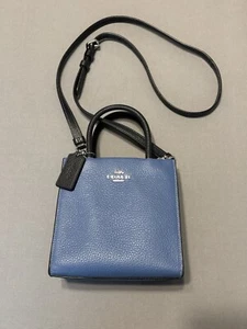 Coach CE598 Mini Cally Crossbody Silver / Sky Blue Multi Handbag Purse Ex. Cond. - Picture 1 of 21