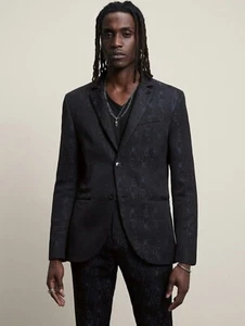 $ 1498 Neu mit Etikett neu John Varvatos Collection Jacquard-Jacke mit Kerbrevers EU 48 USA 38 - Bild 1 von 13