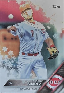 2016 Topps Walmart Holiday Snowflake #HMW130 Eugenio Suarez - Cincinnati Reds - Picture 1 of 2