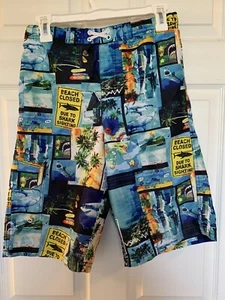 OP Board Shorts Boy's XXL 2XG (18) Shark Sighting Swim Trunks Cargo Pocket Youth - Picture 1 of 7