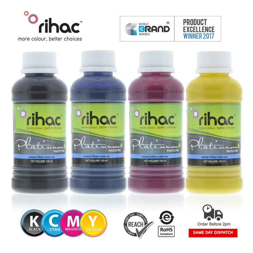 Rihac Pigment Inks for Canon Maxify Printers MB2060 MB2360 MB5060 MB5360 IB4060 - Image 1 of 3