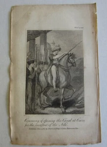 Alt Antik 1812 - Zeremonie der Eröffnung des Kanals in Kairo Exlibris KUNSTDRUCK  - Bild 1 von 1