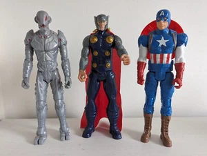 3 x 12" inch Marvel action figures toys Thor Ultron Captain America shield VGC - Picture 1 of 7