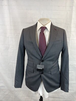 NUEVO CON ETIQUETAS Blazer de lana a rayas grises Indochino para hombre 38S $695 Foto 1 de 4