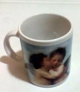 Hugging Angels Coffee Cup Mug One Sided Scene Handle On The Left  - Picture 1 of 6