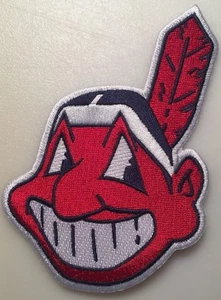 Cleveland Indians patch Chief Wahoo jersey sleeve MLB logo patch 5" tall iron on - Picture 1 of 6