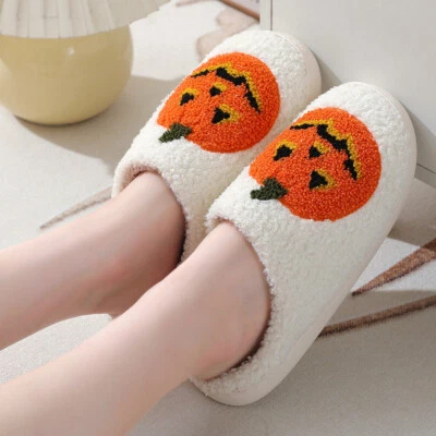 Halloween Pumpkin Cartoon Slippers Warm Winter Slippers Men And Women Couples In - Imagem 1 de 4