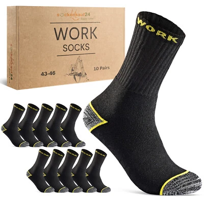Arbeitssocken Herren WORK (10 bis 100 Paar) Arbeit Socken Schwarz Baumwolle - Bild 1 von 4