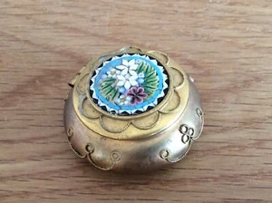 Vintage Milifiori Micro Mosaic Flower Pill Box - Picture 1 of 7