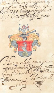 1601 album pittura stemma amicorum Padova Giorgio Risco pittura in oro e colore - Foto 1 di 1