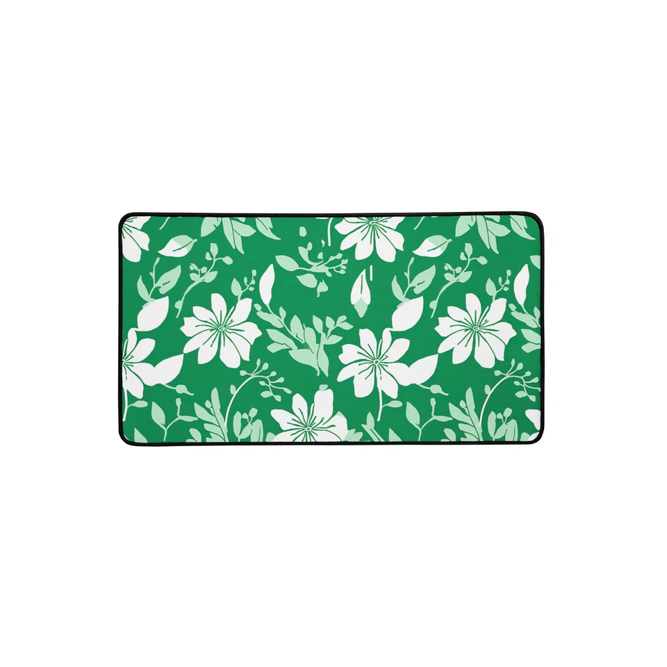 Green floral Durable Smooth Non-Slip flower Map Desk Mat PC Keyboard Mouse Pad - Image 1 of 1