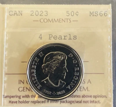 Canada - 50 cents - 2023 - 4 Pearls - ICCS Certified - MS-66 - Image 1 of 3