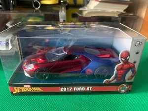 Jada Marvel Spiderman 2017 FORD GT 1:32  BOX SHOWS WEAR , CAR IS MINT B408 - Picture 1 of 13