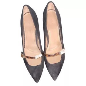 Vionic MINNIE Black Suede Pointed Toe Kitten Heel with Tortoise Strap Size 7.5 - Picture 1 of 5