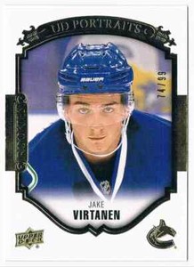 2015-16 UPPER DECK UD PORTRAITS GOLD JAKE VIRTANEN 74/99 VANCOUVER CANUCKS #P-83
