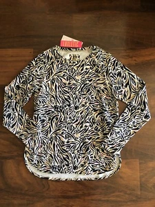 Lilly Pulitzer MEDIUM Onyx Can You Zee Me BLYTHE PULLOVER Luxletic Zebras NWT - Picture 1 of 4