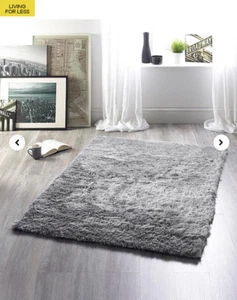 JD Williams Shaggy Shimmer RUG Silver colour 80 x 150cm Luxurious Supersoft Pile - Picture 1 of 6