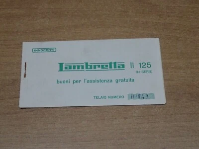INNOCENTI LAMBRETTA li 125 LIBRETTO BUONI PER L'ASSISTENZA GRATUITA (V22) - Immagine 1 di 4