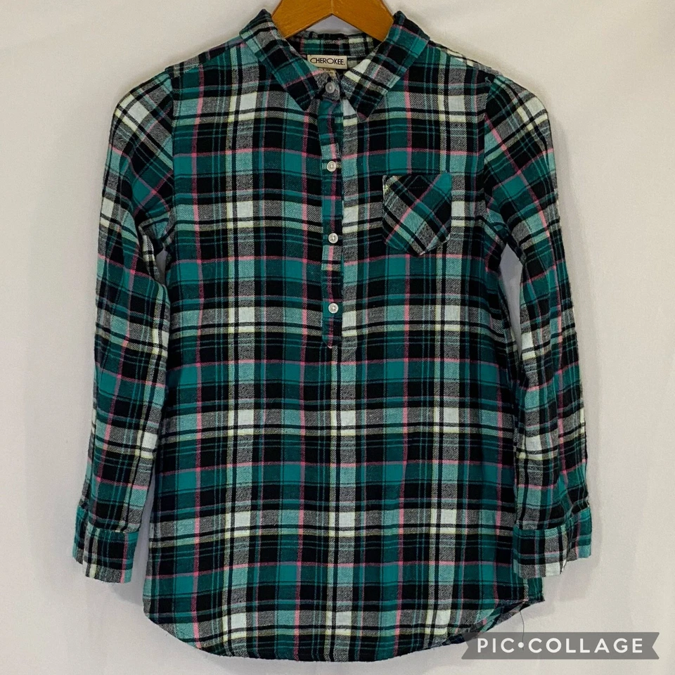Camisa Cherokee de franela a cuadros grande 10/12 para niños y niñas Foto 1 de 4