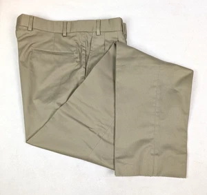 NWOT BROOKS BROTHERS Vtg Cotton Chino Pant Pleated Sz 34 Unhemmed Khaki USA Made - Picture 1 of 6